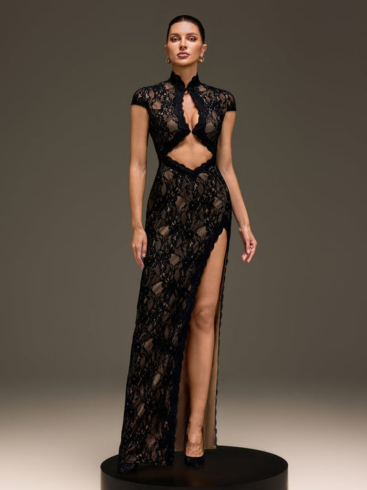 Rosstef Dantelli Yırtmaçlı Maxi Gowns