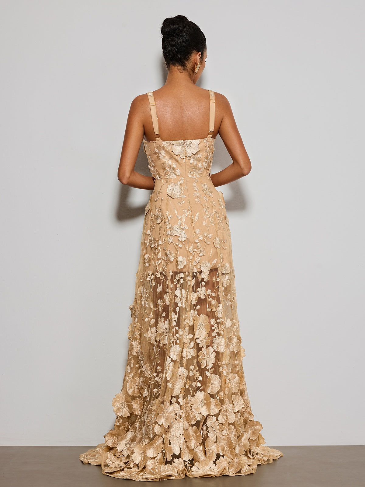 Rosstef Çiçek Desenli Flared Maxi Elbise