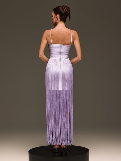 Rosstef İp Askılı Püsküllü Maxi Elbise