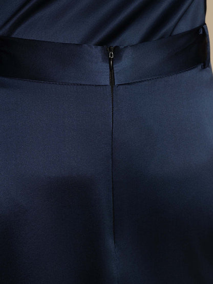 Rosstef İpek A-Çizgili Midi Etek ile Pockets