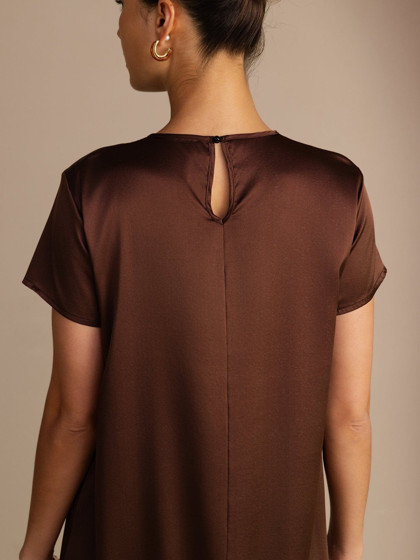 Rosstef 19Momme İpek Midi Elbise Ile Side Pockets