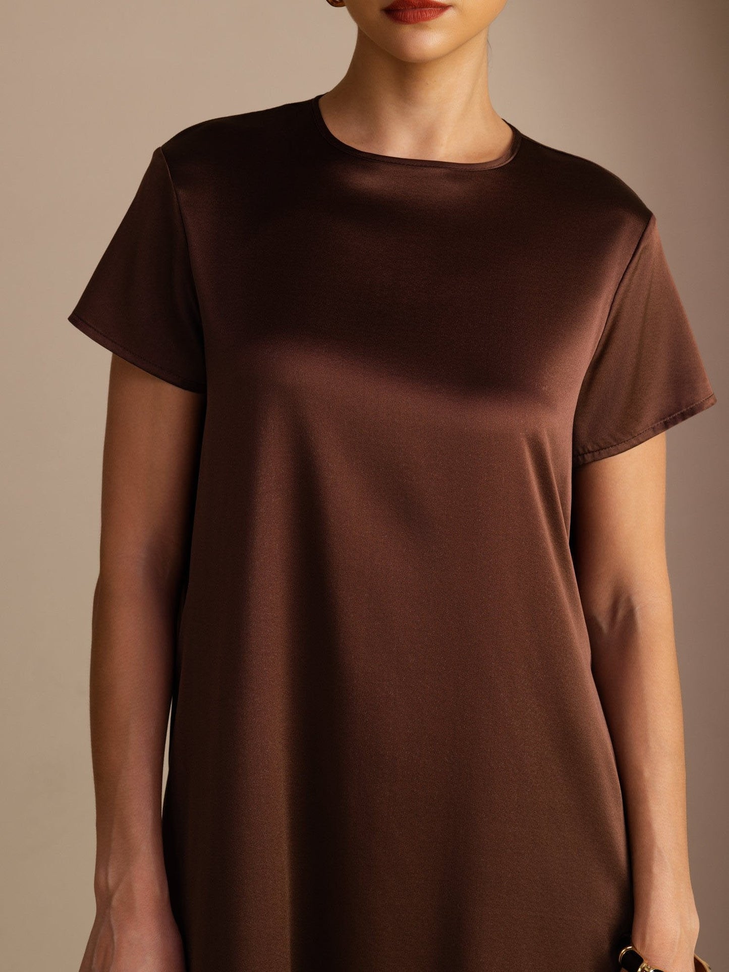 Rosstef 19Momme İpek Midi Elbise Ile Side Pockets