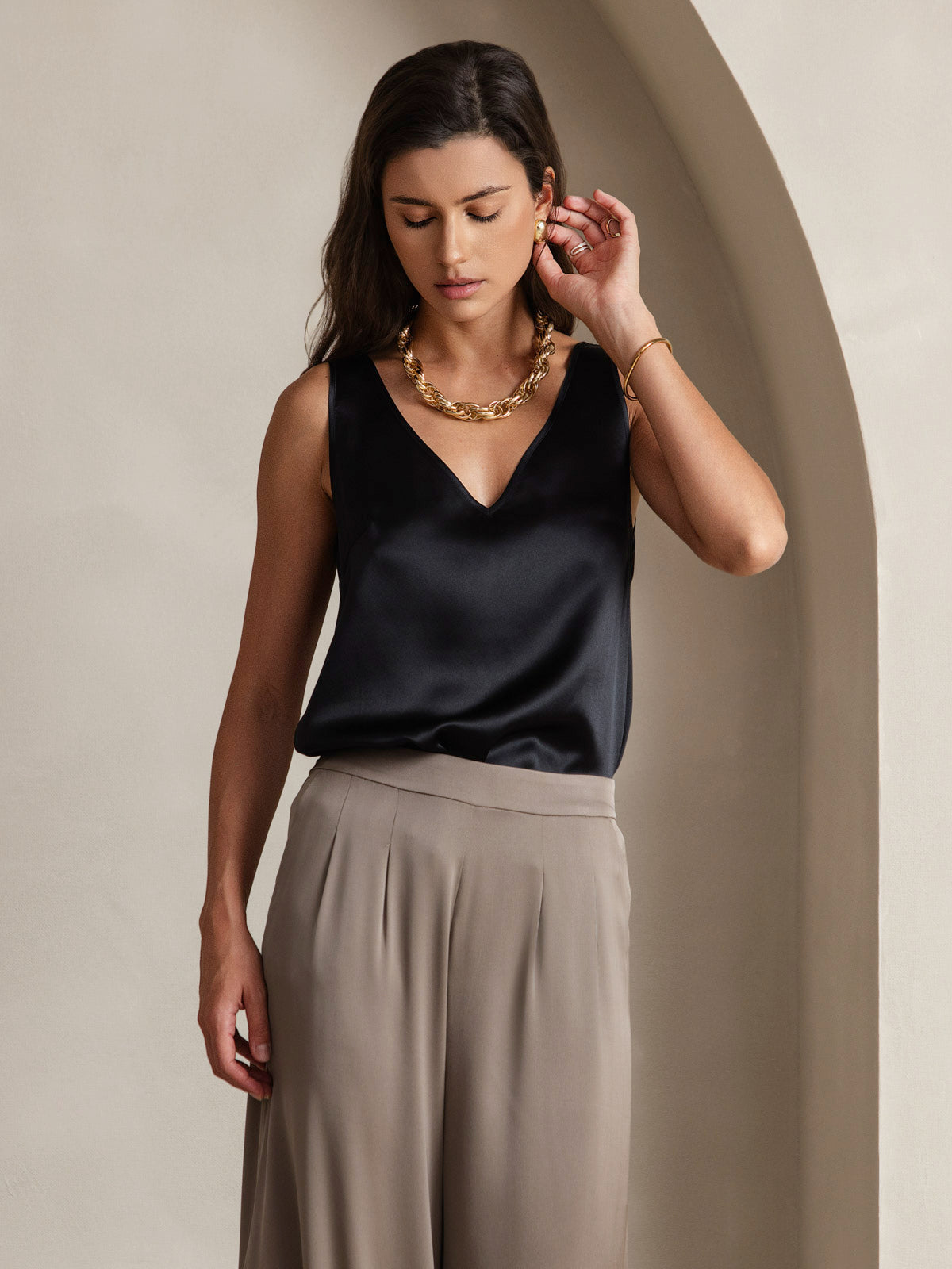 Rosstef Silkless V-Yaka Askılı Üst
