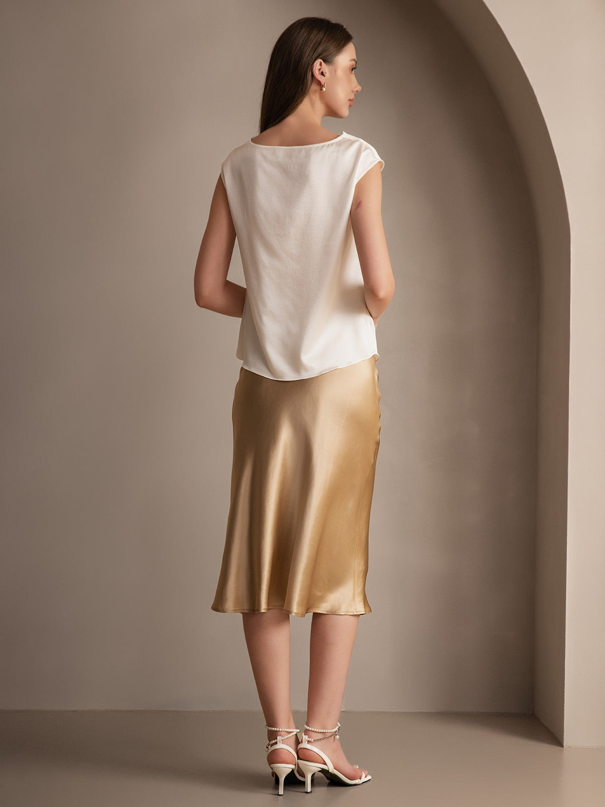 Rosstef 100% Dut İpek Esnek Uzun Straight Etek